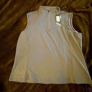 LEMIEUX TWILIGHT GREY LASER CUT SLEEVLESS BASELAYER